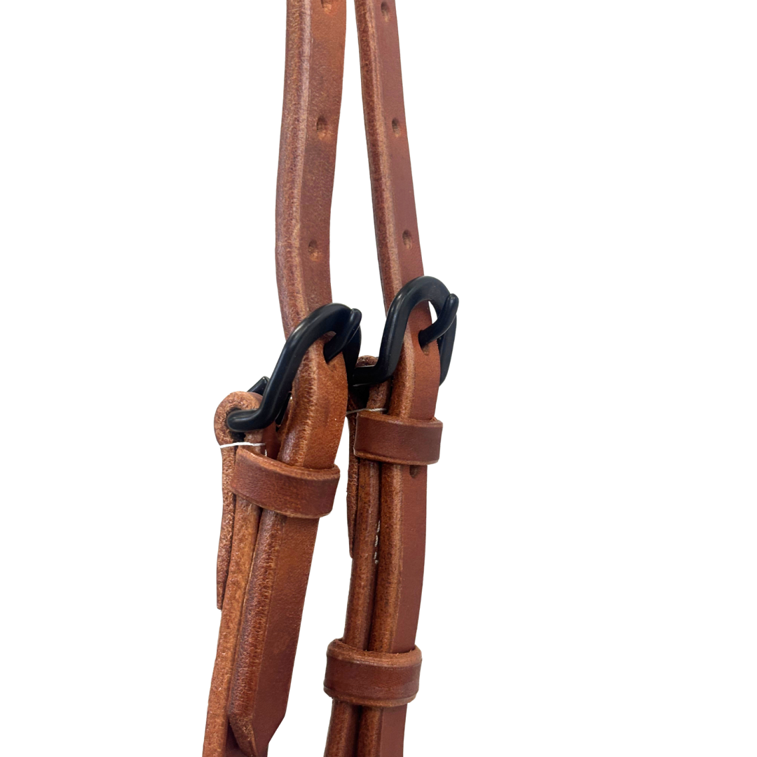 Calgary Plain Leather Western Bridle With Black Buckles