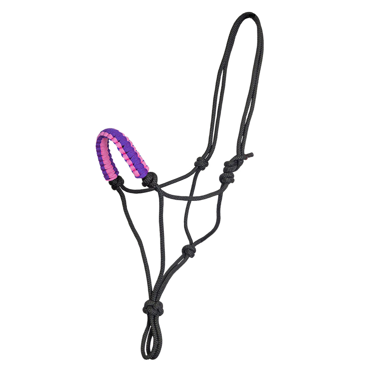Padded Nose Rope Halter - Black/Purple