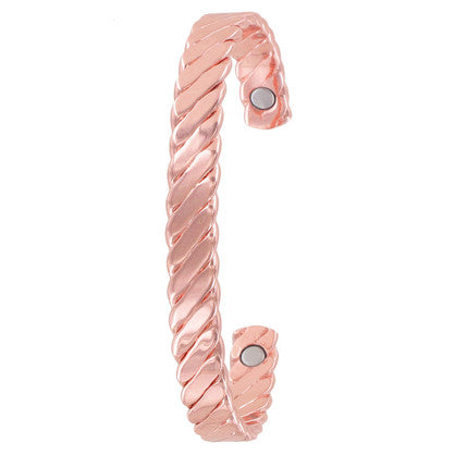 Twist Solid Copper Magnetic Therapy Cuff Bracelet - 613
