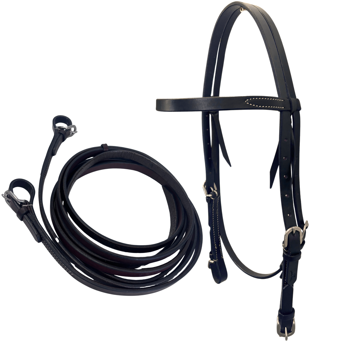 Calgary Plain Western Bridle With Matching Reins - #2612