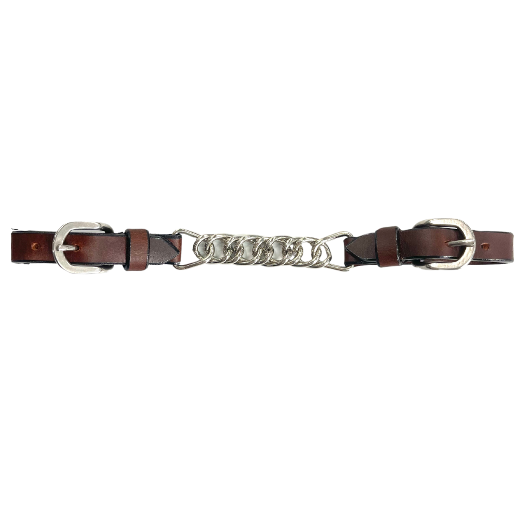 Calgary Curb Strap with Double Flat Link Chain