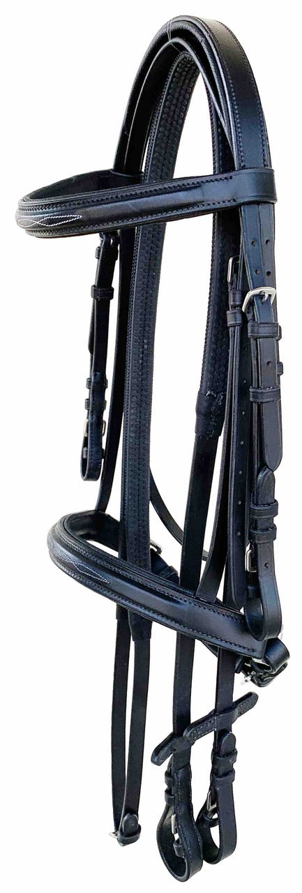 Cambridge Stitched Cavesson Bridle With Rubber Grip Reins