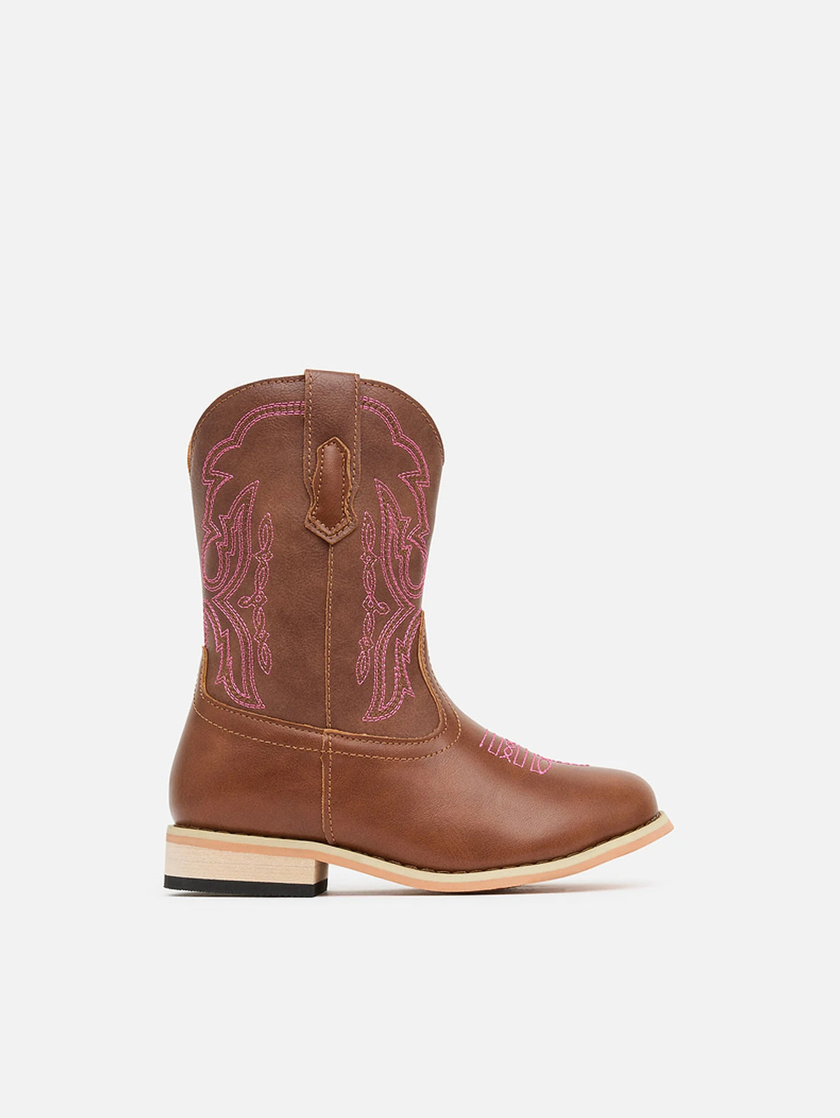 Baxter Junior Western Boots - Rose Pink/Brown