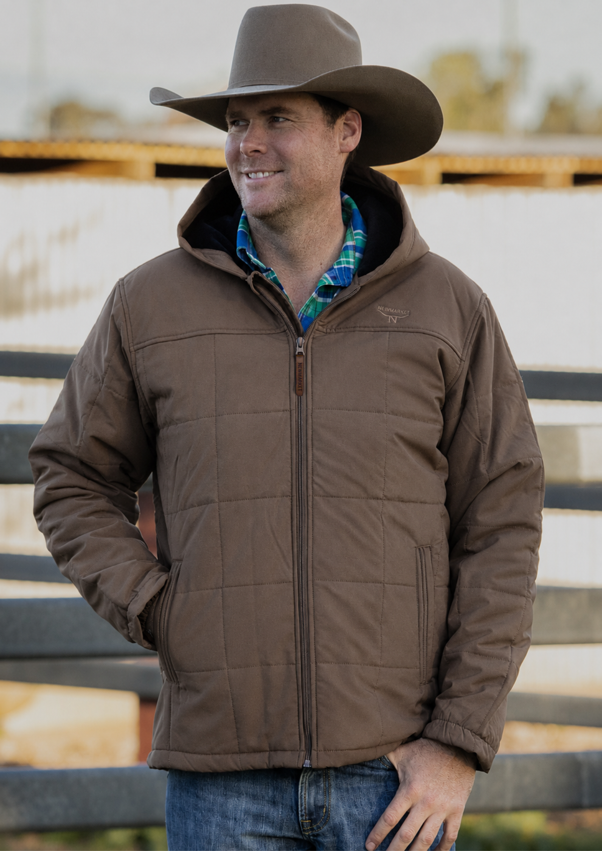 Newmarket Logan Men’s Puffer Jacket With Hood – Tan