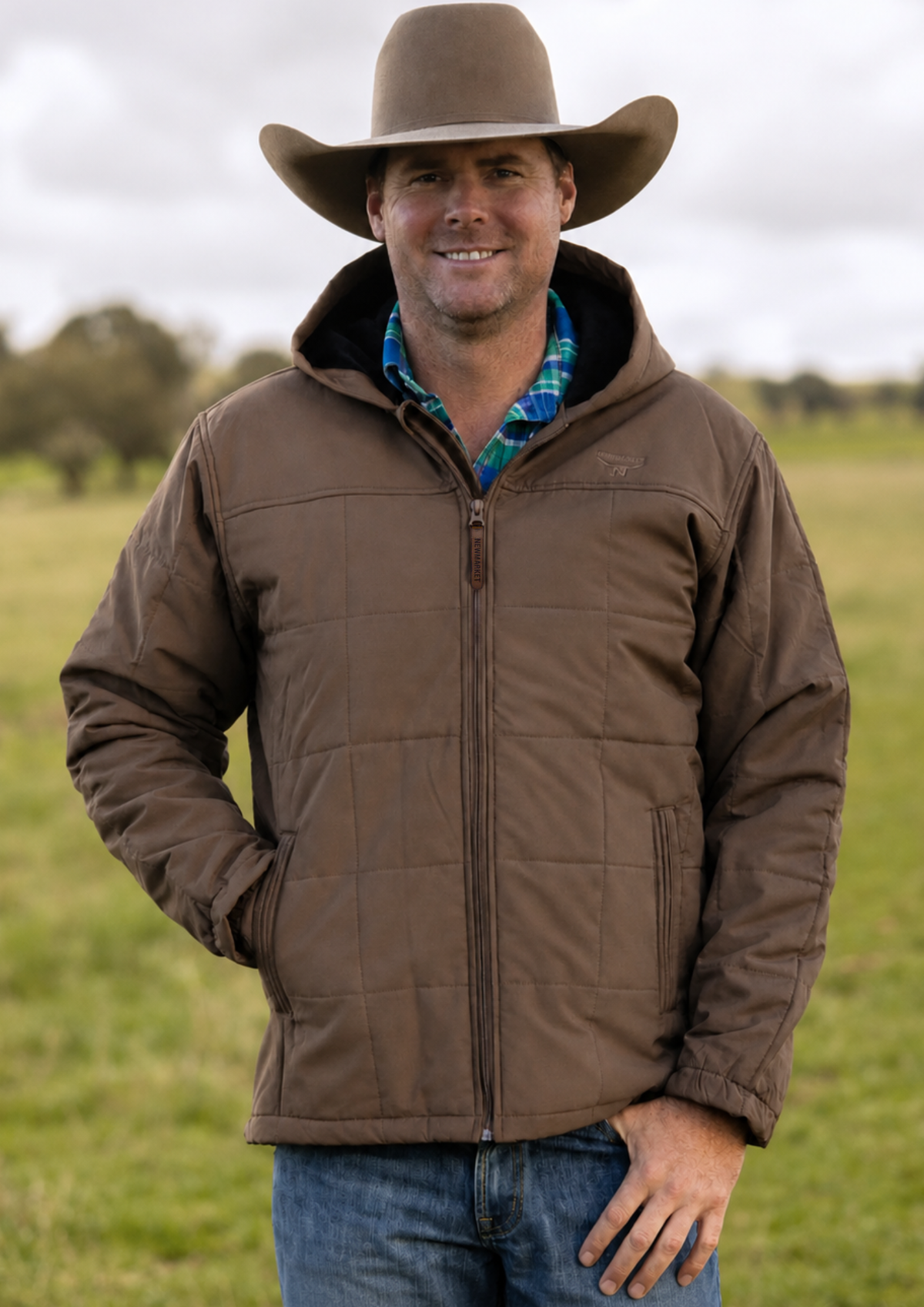 Newmarket Logan Men’s Puffer Jacket With Hood – Tan