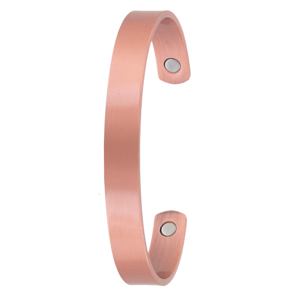 Medium Plain Solid Copper Magnetic Therapy Cuff Bracelet - 533