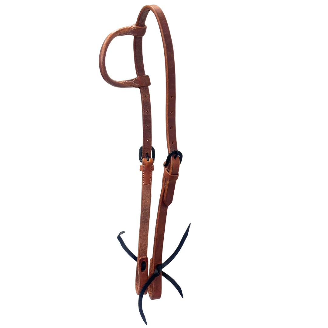 Calgary One Ear Rolled Leather Western Bridle