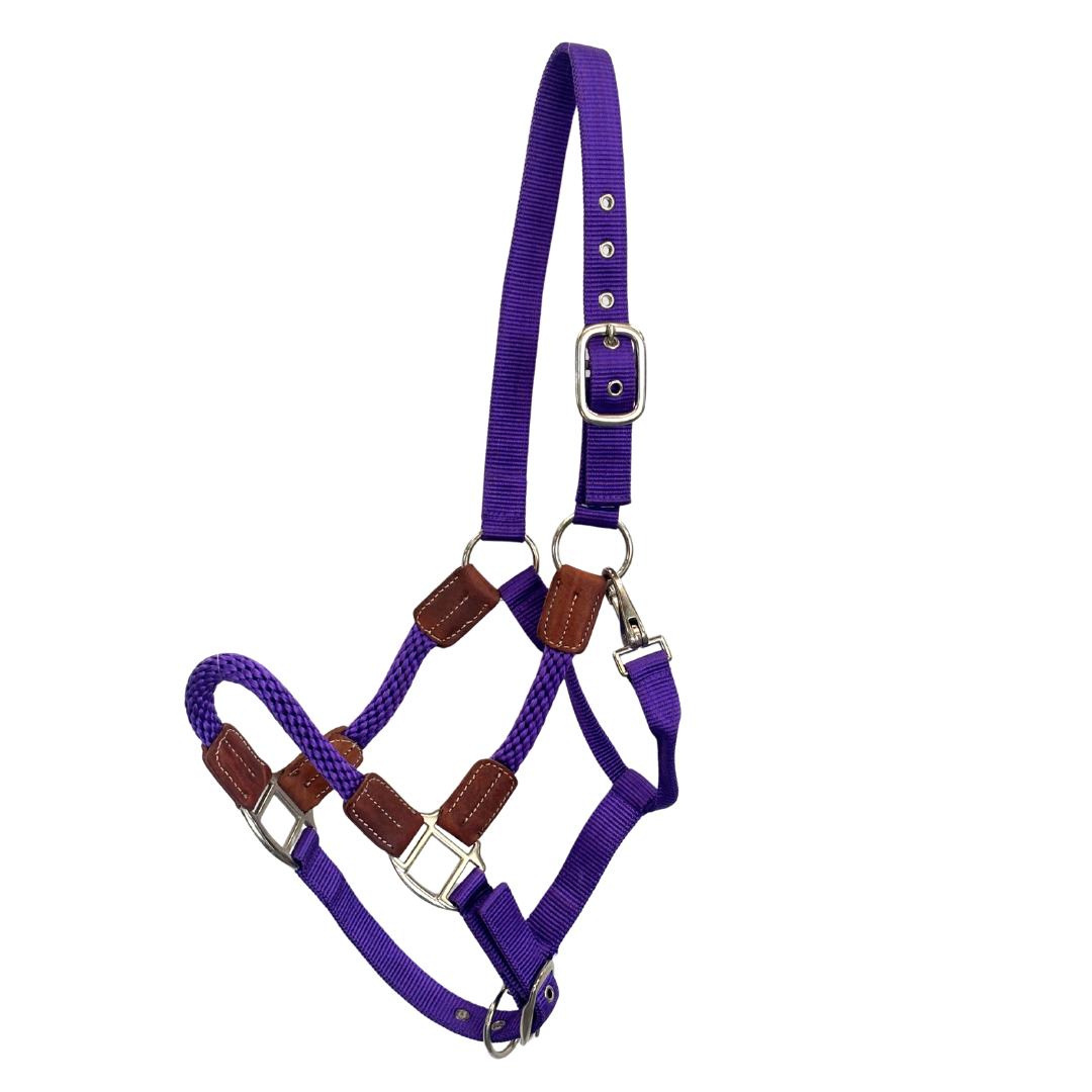 Kentucky Leather Rope Halter – Purple