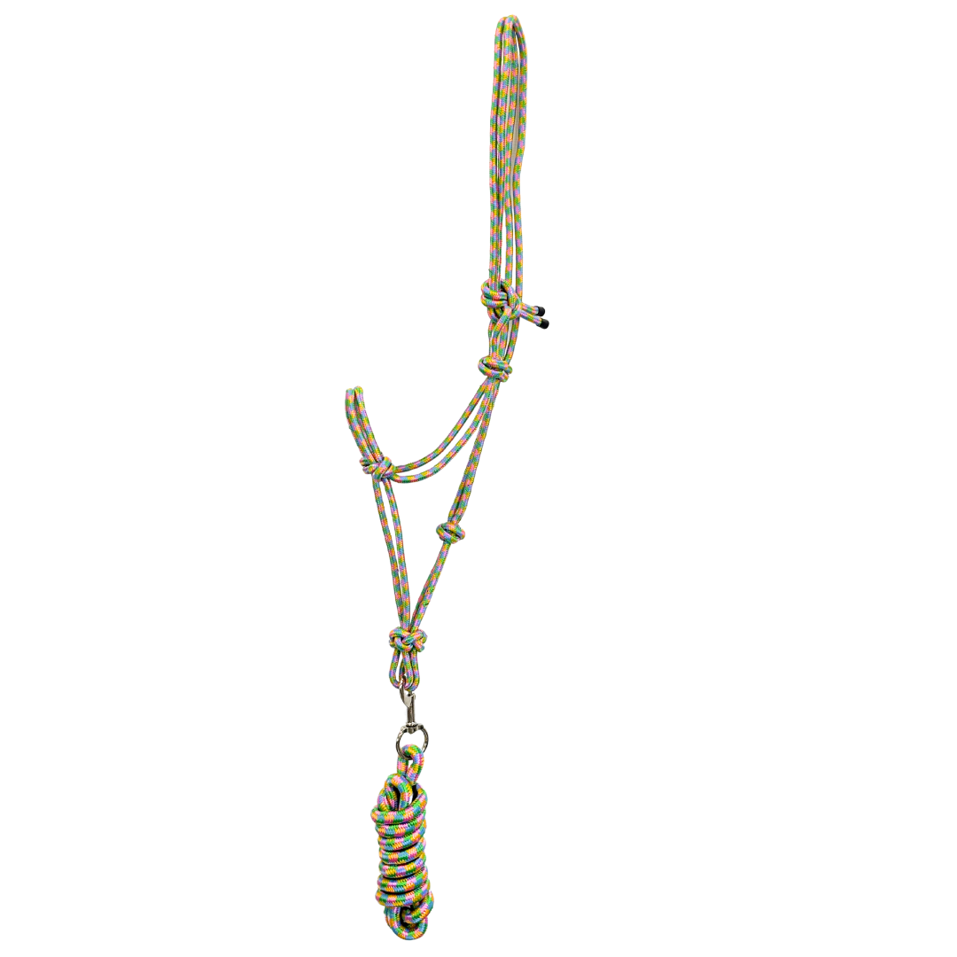 Canterbury Multi Colour Rope Halter With Lead