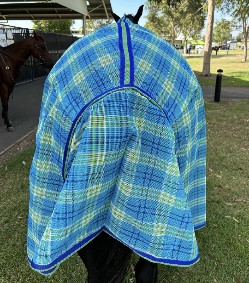 Shade Mesh Combo With Shoulder Gusset – Blue/Green