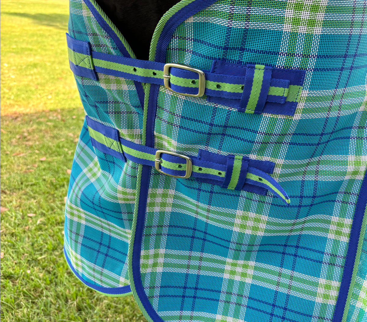 Shade Mesh Combo With Shoulder Gusset – Blue/Green