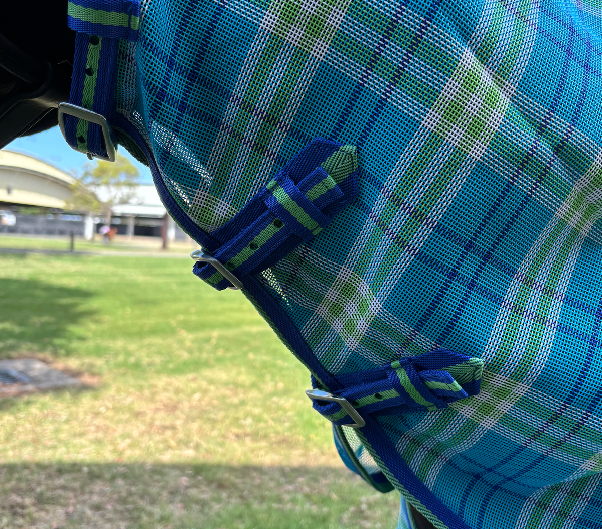 Shade Mesh Combo With Shoulder Gusset – Blue/Green