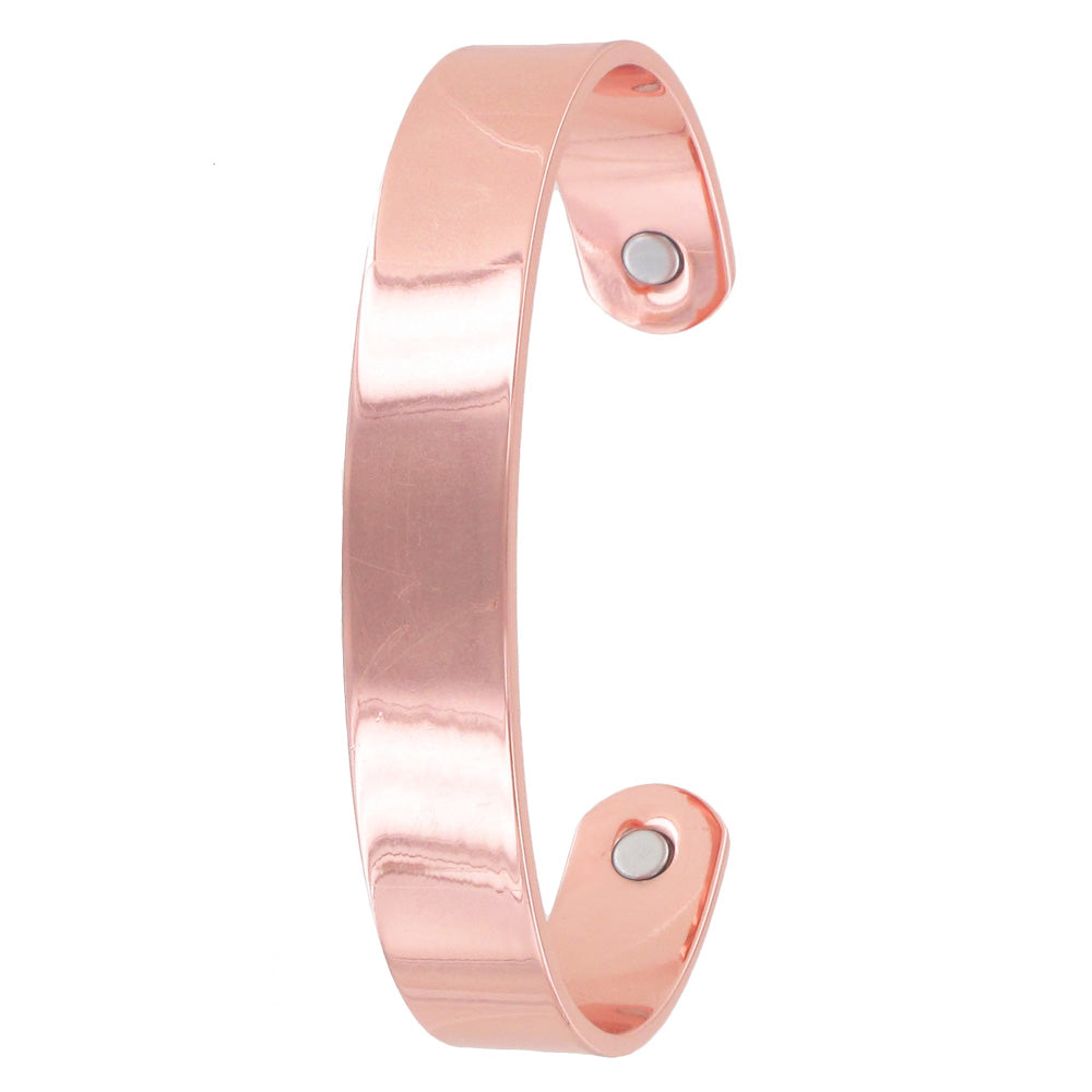 Thick Plain Solid Copper Magnetic Therapy Cuff Bracelet - 529