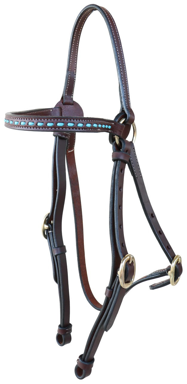 Calgary Buck Stitch Barcoo Bridle - Turquoise