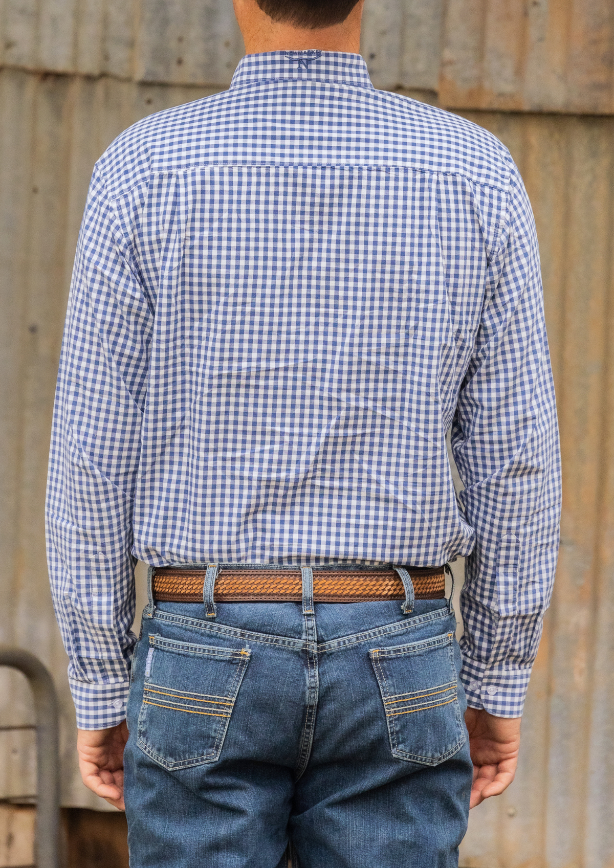 Newmarket 100% Australian Cotton Men's Shirt - Navy Blue Check