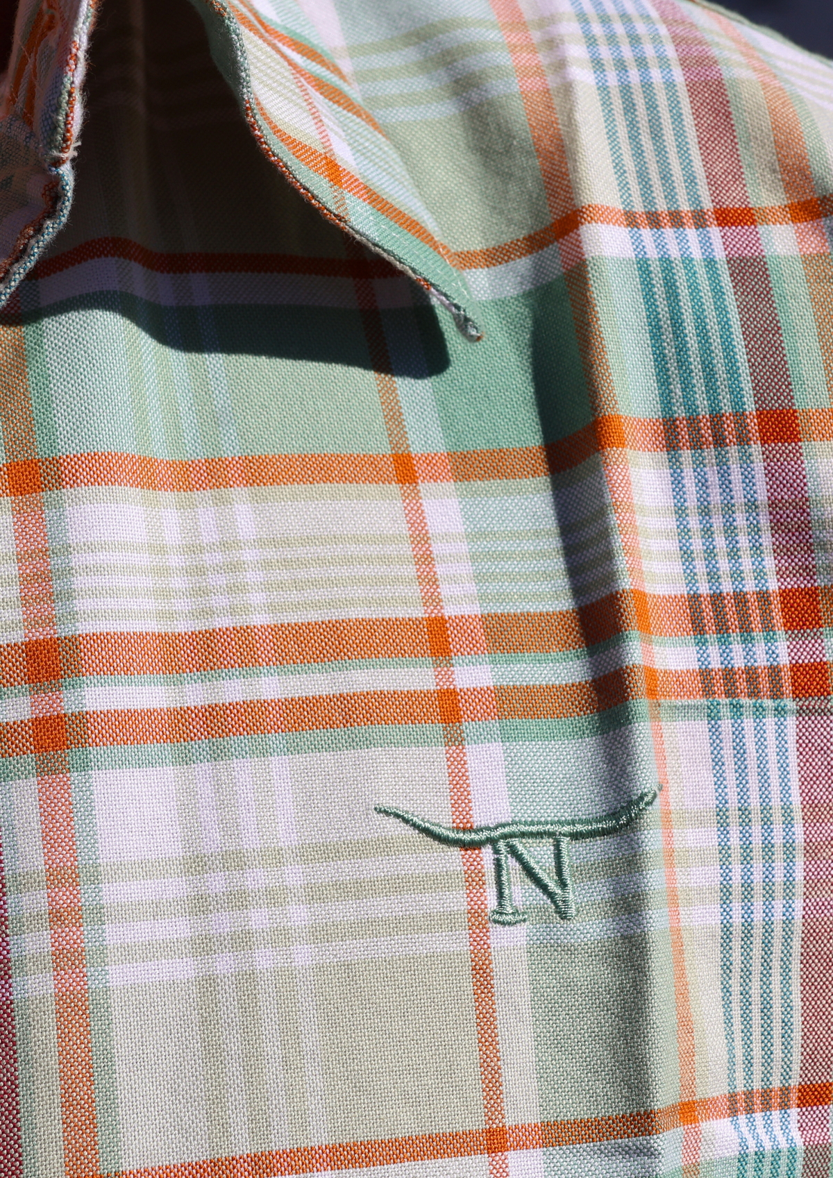 Newmarket Men’s 100% Australian Cotton Shirt – Mint/Rust