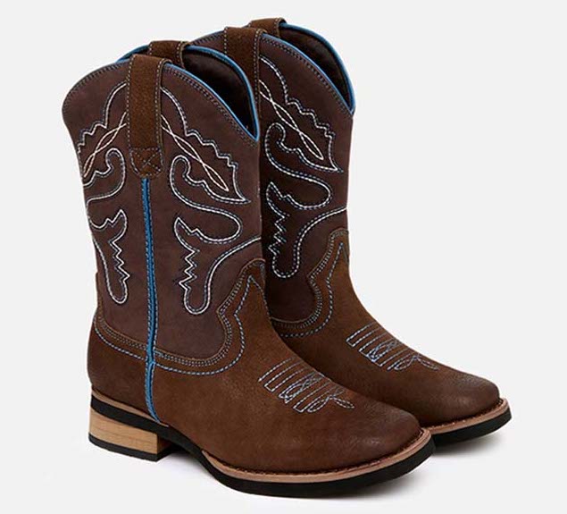 Baxter Youth Western Boots – Dark Brown