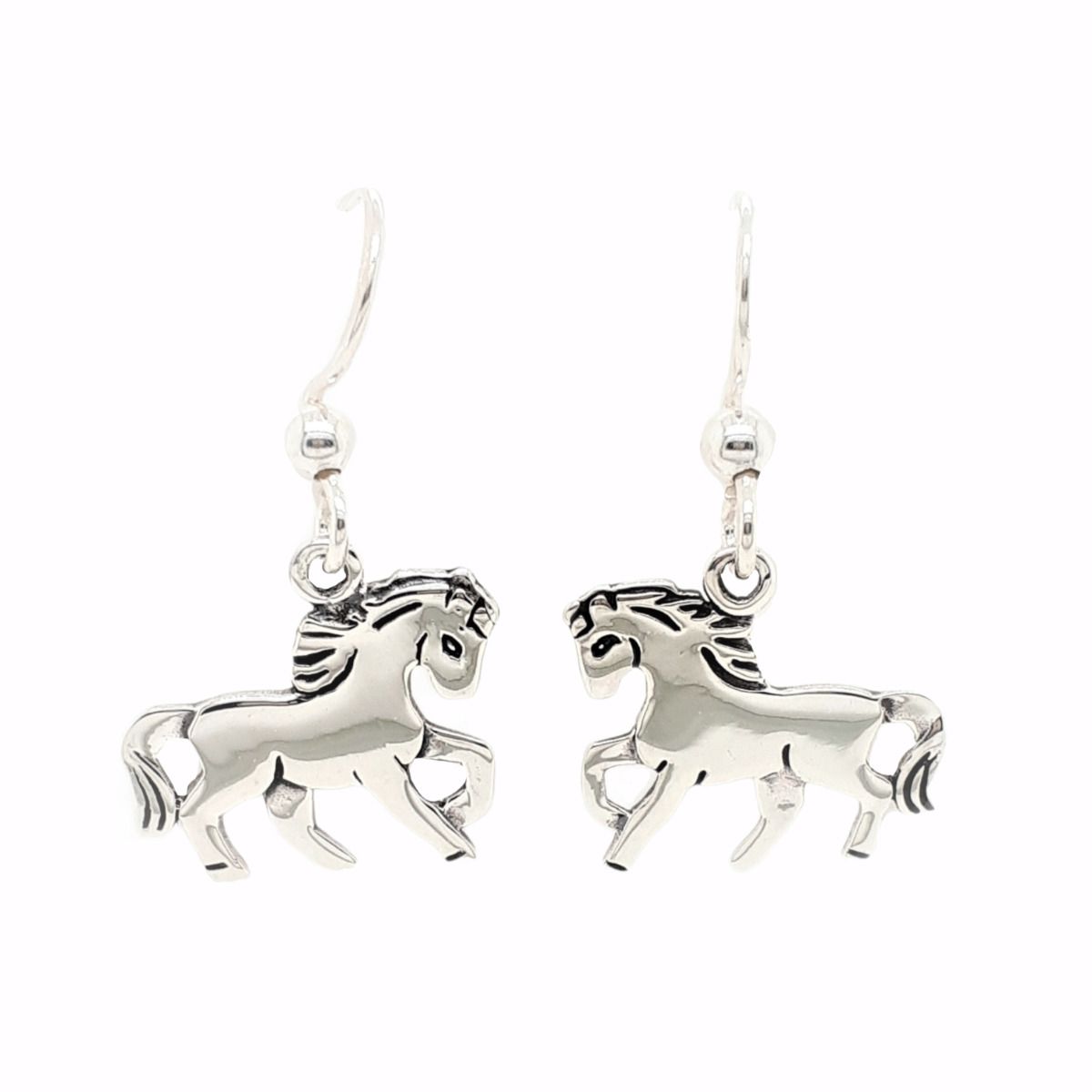 Sterling Silver Small Horse Drop Earrings