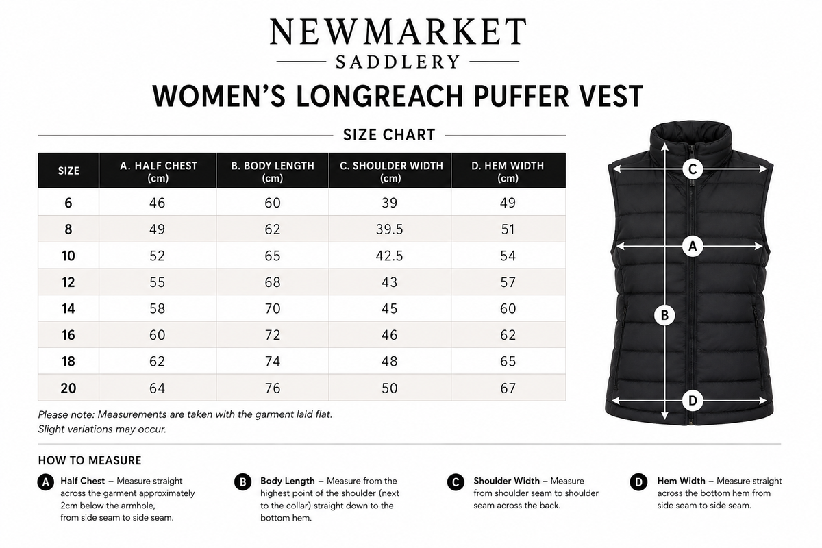 Newmarket Women’s Longreach Puffer Vest – Black