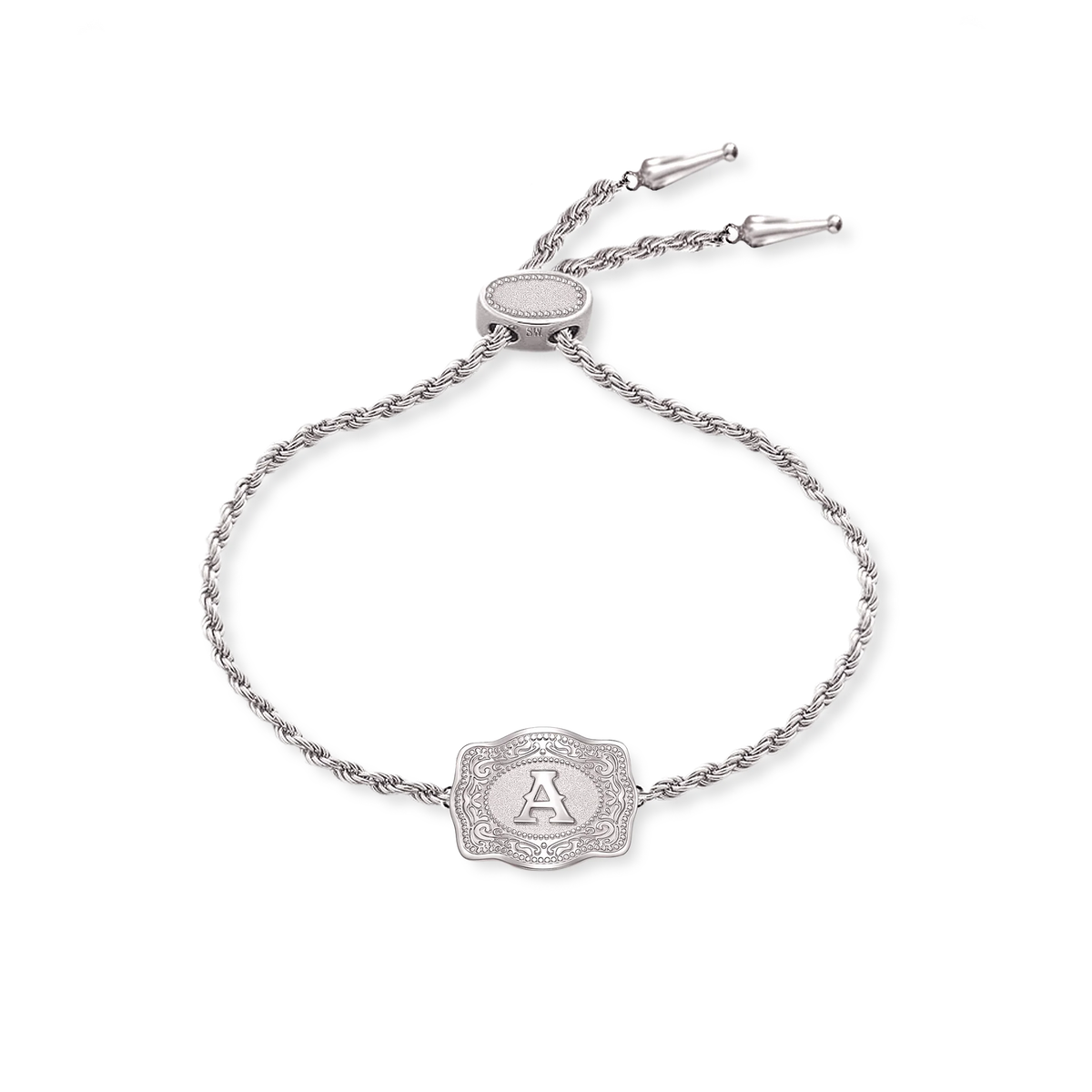SPURWEST Ultra Mini Initial Bracelet – Silver
