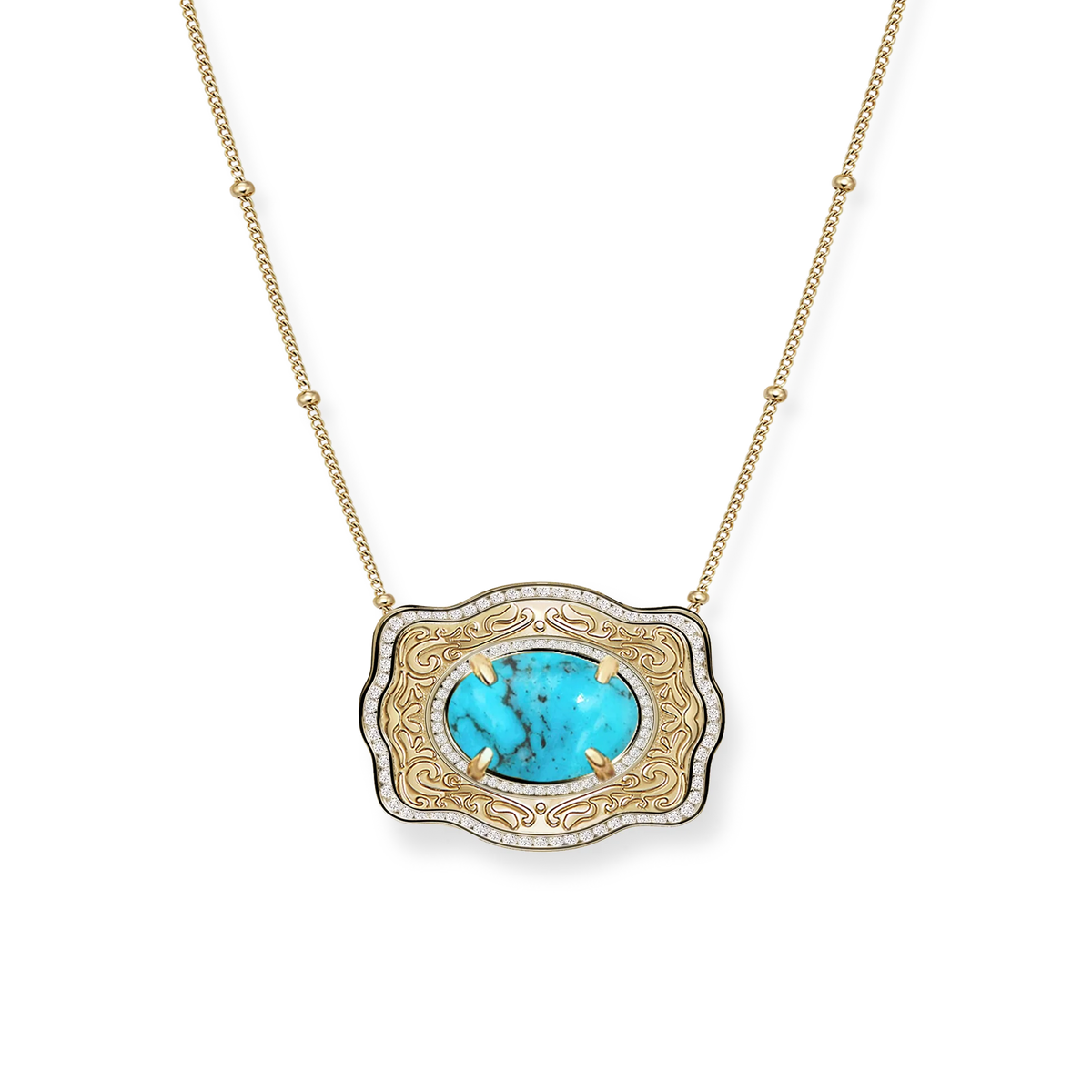 SPURWEST Standard Size Belt Buckle Necklace - Oasis