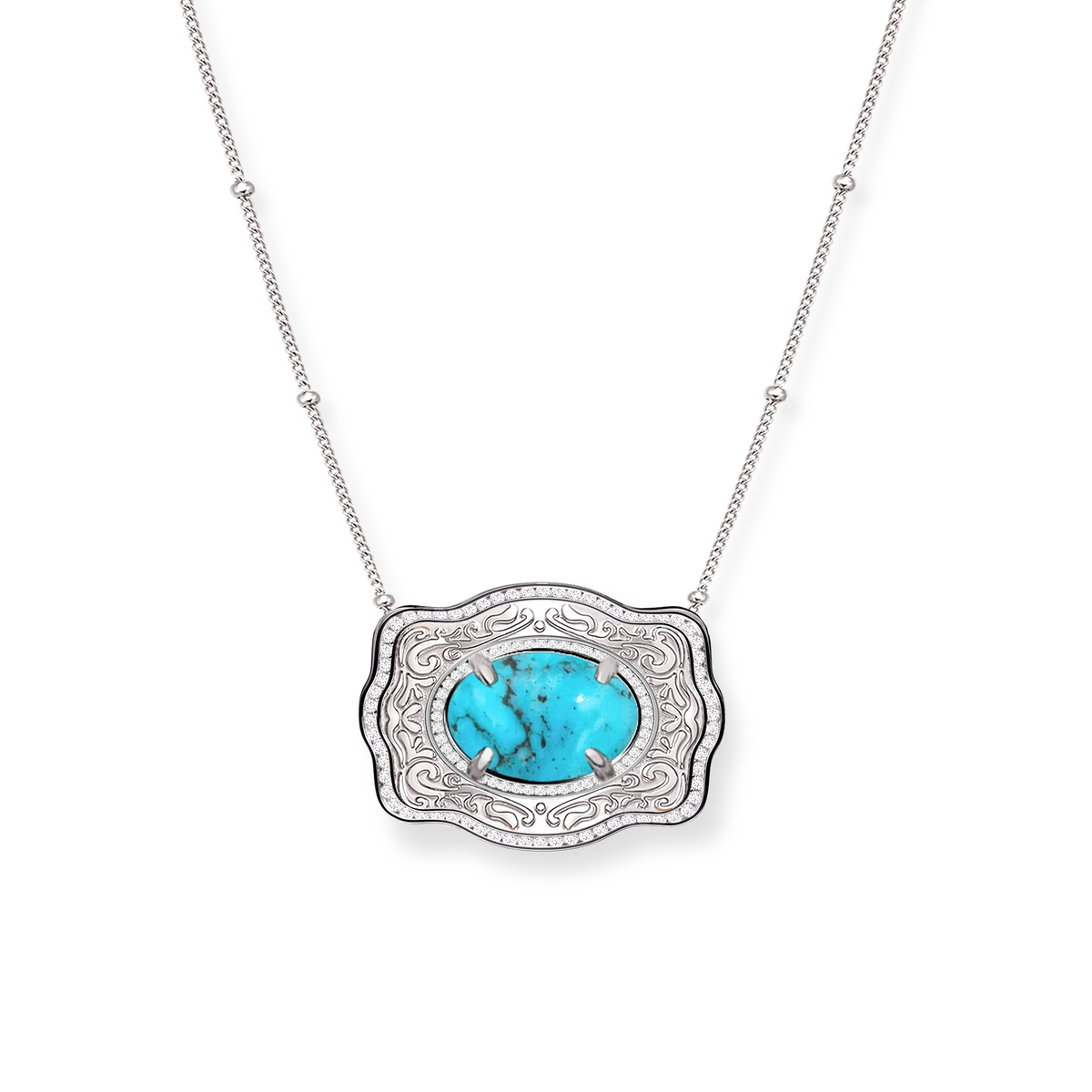 SPURWEST Standard Size Belt Buckle Necklace - Oasis