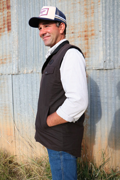 Newmarket’s Town & Country Shaped Oilskin Vest with Fleece