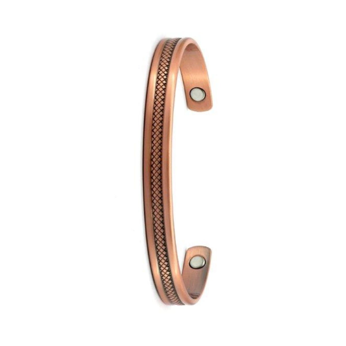 Mesh Pattern Copper Magnetic Therapy Cuff Bracelet - 661