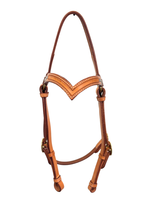 Calgary V Browband Barcoo Bridle With Rawhide Stitching #N-157
