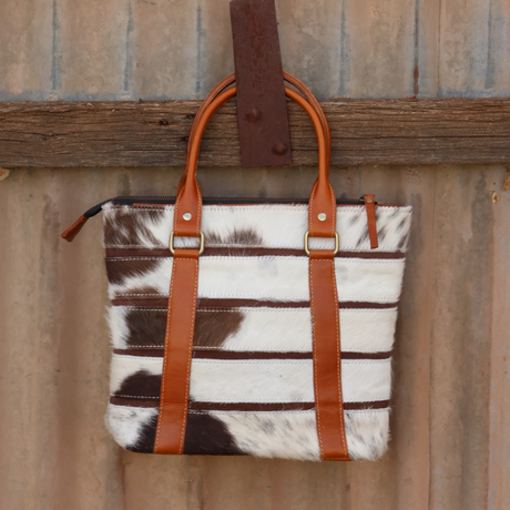 Newmarket's Town & Country Stripe Cowhide Handbag