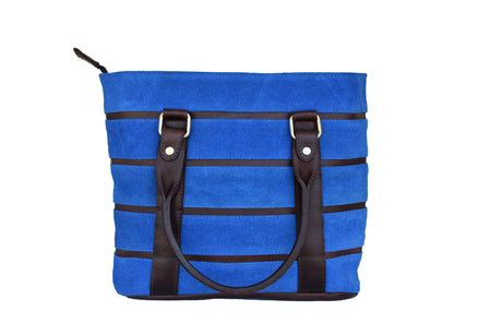 Newmarket's Town & Country Blue Suede Handbag