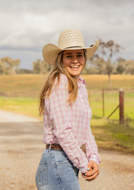 Newmarket 100% Australian Cotton Women’s Shirt – Pink Gingham