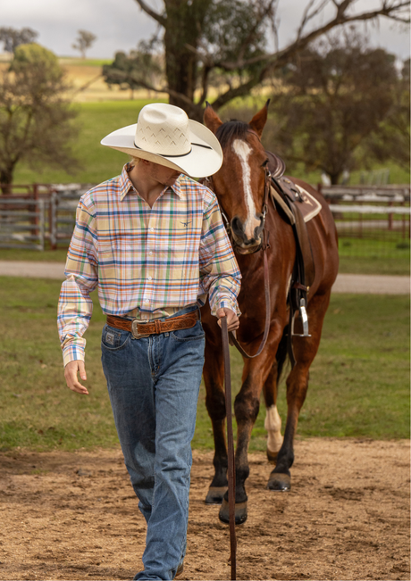Newmarket Men’s 100% Australian Cotton Shirt – Yellow Plaid