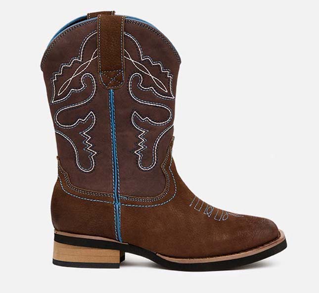 Baxter Youth Western Boots – Dark Brown