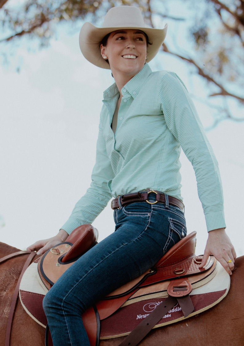 Newmarket Ladies Lily Dress Shirt – Green - Image 4