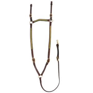 Calgary Green & Gold Laced Leather Breastplate