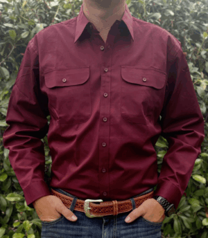 Newmarket Mens 100% Cotton Dress Shirt – Wine