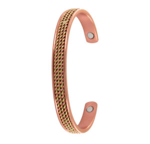 Two Tone Copper Magnetic Therapy Cuff Bracelet