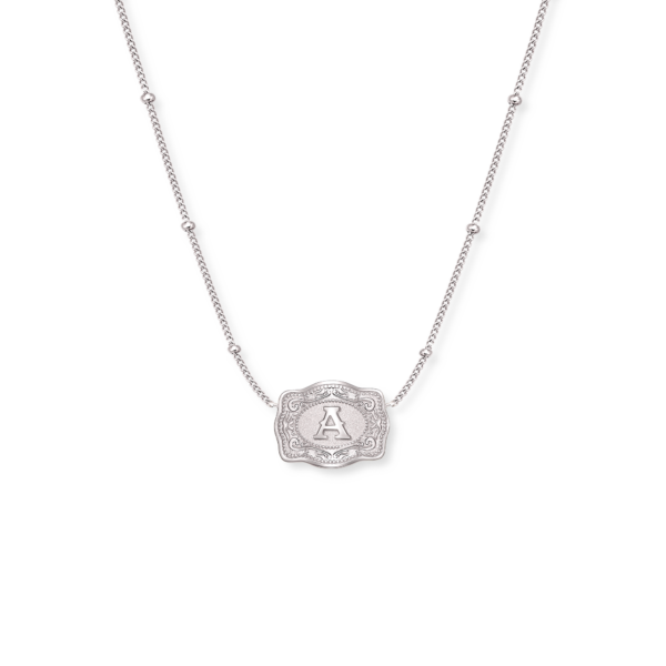 SPURWEST Ultra Mini Belt Buckle Initial Necklace
