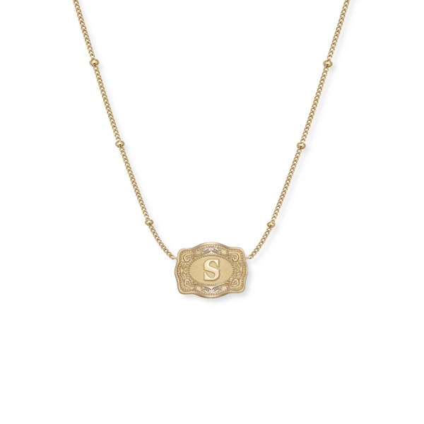 SPURWEST Ultra Mini Belt Buckle Initial Necklace - Image 2