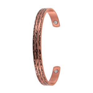 Barbed Pattern Solid Copper Magnetic Therapy Cuff Bracelet