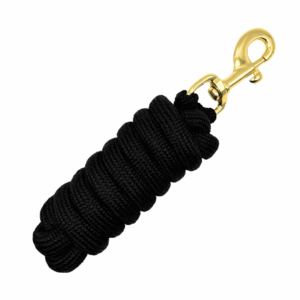 Black Braided Lead 2M With Brass Clip