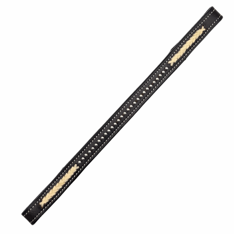 T5417 - Aust Pre-Oiled Black Brow Band Bridle - Lace Ends
