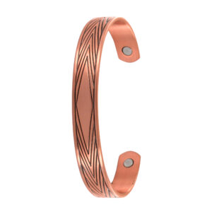 Diamond Pattern Solid Copper Magnetic Therapy Cuff Bracelet