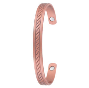 Pressed Pattern Copper Magnetic Therapy Cuff Bracelet