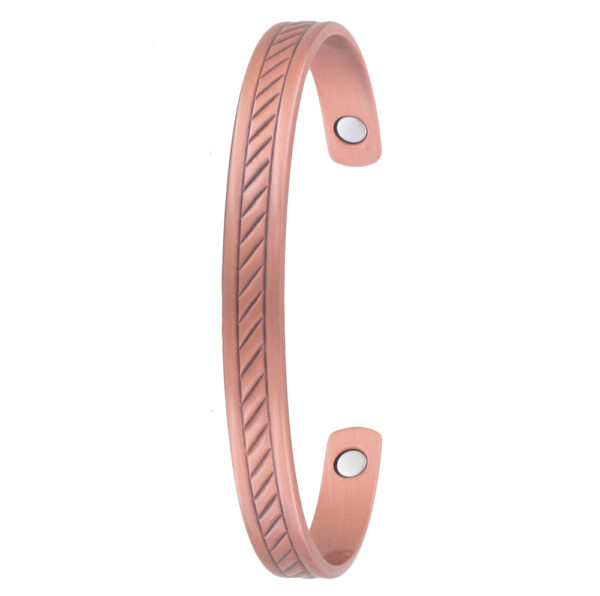 Pressed Pattern Copper Magnetic Therapy Cuff Bracelet