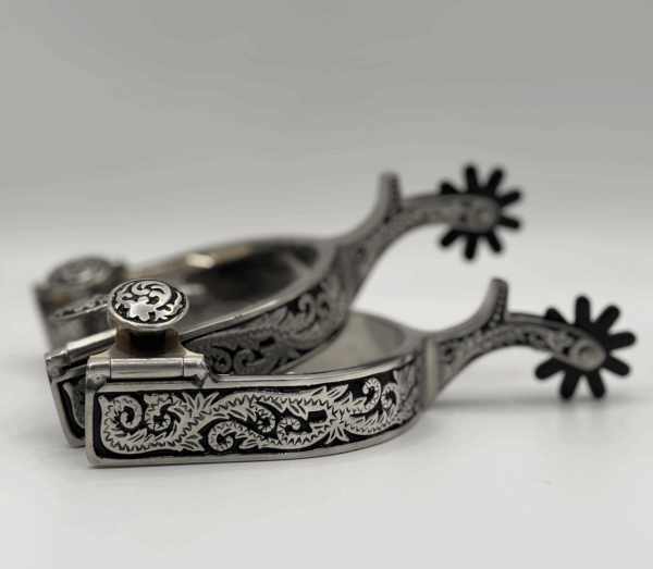 Floral Spurs with Black Painted Inlay - Image 2