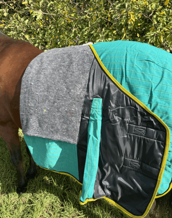New Zealand 24 Oz Ripstop Lined Canvas Rug With Wool Lining - Green - Image 3