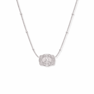 SPURWEST Ultra Mini Belt Buckle Initial Necklace - Silver