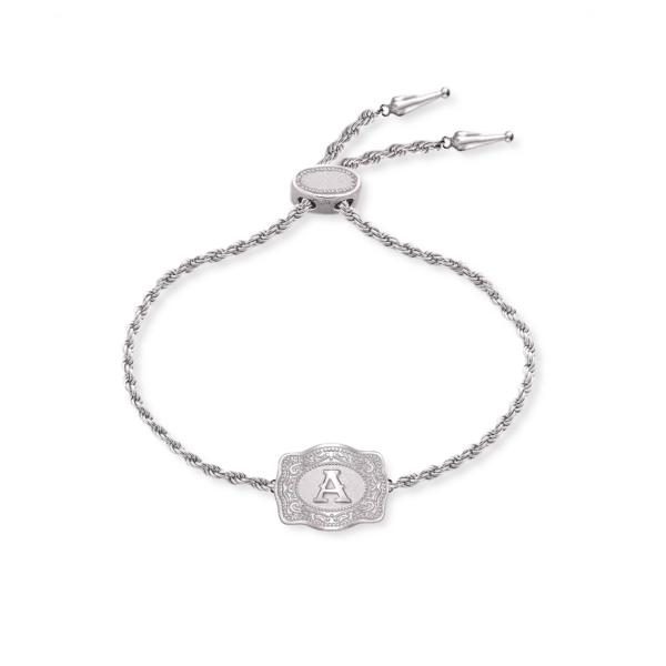 SPURWEST Ultra Mini Initial Bracelet – Silver